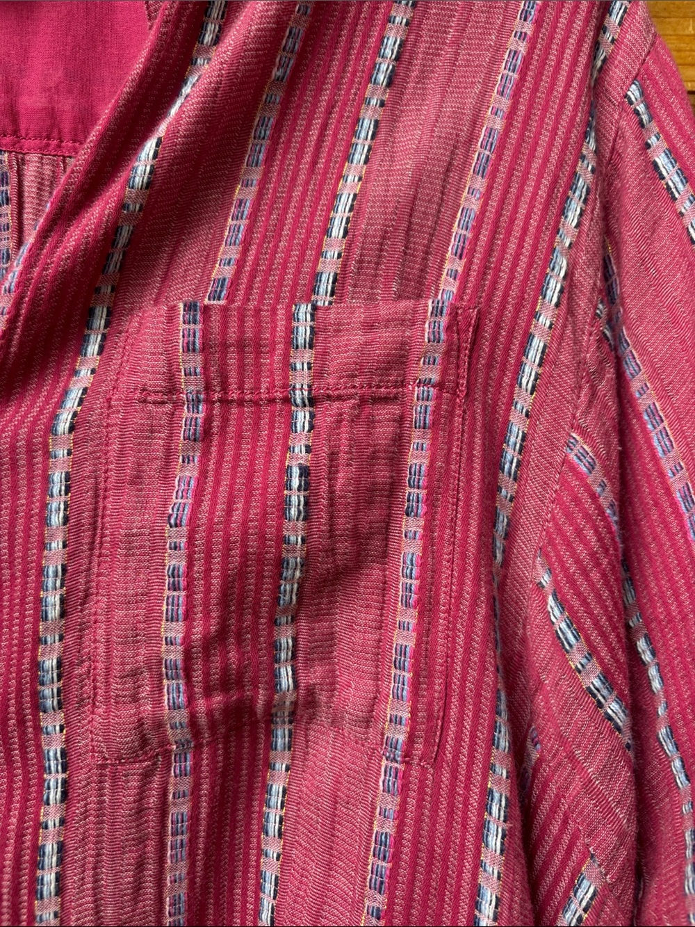 Anthropologie Pilcro The Bo Boyfriend Metallic Stripe Button Down Shirt XS Pink - Picture 8 of 12